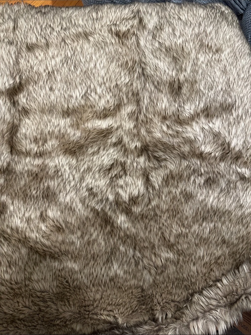 Pottery Barn Faux Fur Throw Blanket in Taupe